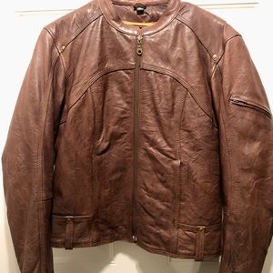 FIRST CLASSICS Leather Women’s Motorcycle Jacket Size M